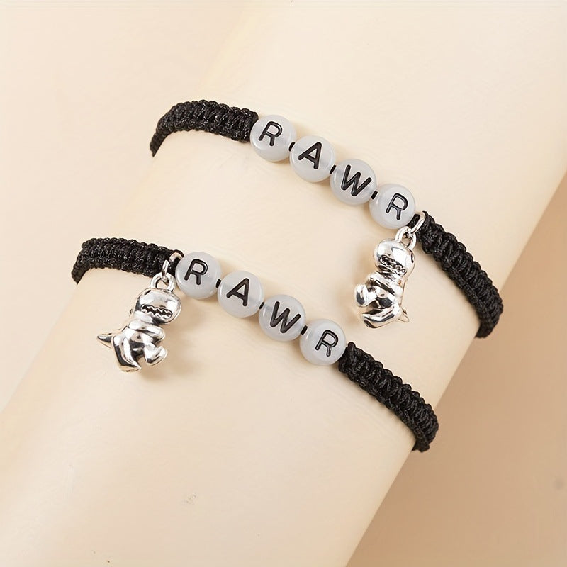 Wholesale Luminous Letter Stainless Steel Bracelet Set